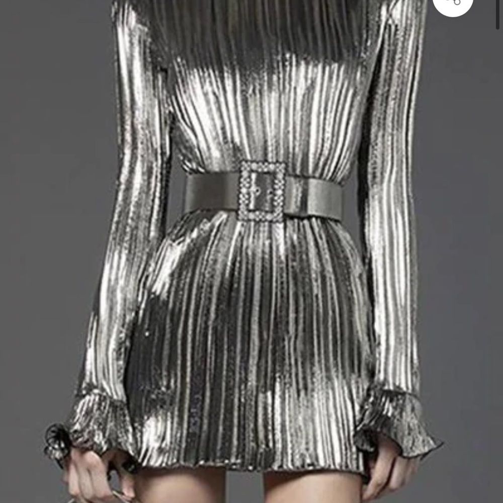 JESSICA BARA DILLON LONG SLEEVE BELTED MINI DRESS size: small